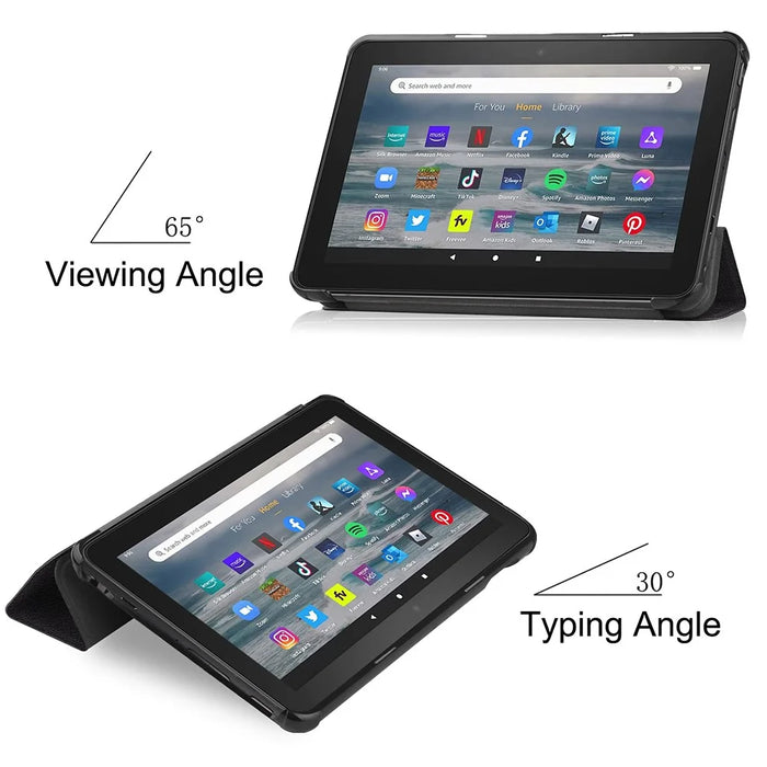 JUNSUNMAY For Amazon Fire 7 (2022) Tri-fold Stand Protective Cover Pattern Printing PU Leather Case with Auto Wake / Sleep - Don't Touch Me - 6