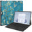 JUNSUNMAY For Microsoft Surface Pro 9 Foldable Stand Tablet Case Pattern Printing PU Leather + PC Cover - Apricot Blossom - 1