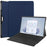 JUNSUNMAY For Microsoft Surface Pro 9 PU Leather + PC Tablet Case Solid Color Full Protection Stand Cover - Dark Blue - 1