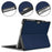 JUNSUNMAY For Microsoft Surface Pro 9 PU Leather + PC Tablet Case Solid Color Full Protection Stand Cover - Dark Blue - 5