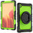 For Samsung Galaxy Tab A7 10.4 (2020) / (2022) T500 / T505 Tablet Case Kickstand PC + Silicone Cover with Shoulder Strap - Black / Lime PC - 2