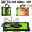 For Samsung Galaxy Tab A7 10.4 (2020) / (2022) T500 / T505 Tablet Case Kickstand PC + Silicone Cover with Shoulder Strap - Black / Lime PC - 3