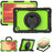 For Samsung Galaxy Tab A7 10.4 (2020) / (2022) T500 / T505 Tablet Case Kickstand PC + Silicone Cover with Shoulder Strap - Black / Lime PC - 6