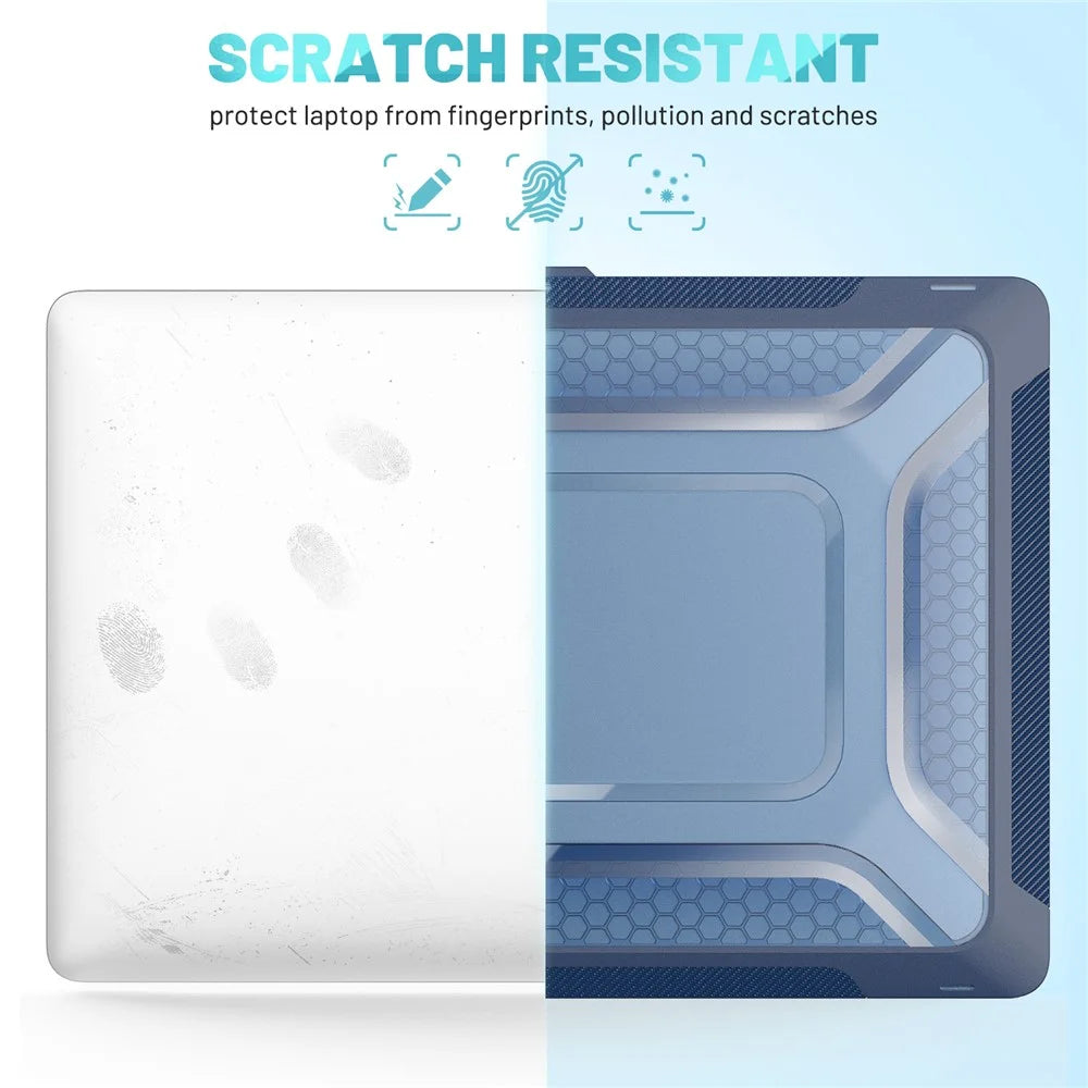 For MacBook Pro 16 inch (2019) A2141 Laptop Cover Dual Layer Hard PC Soft TPU Shell Case with Kickstand - Sapphire - 6