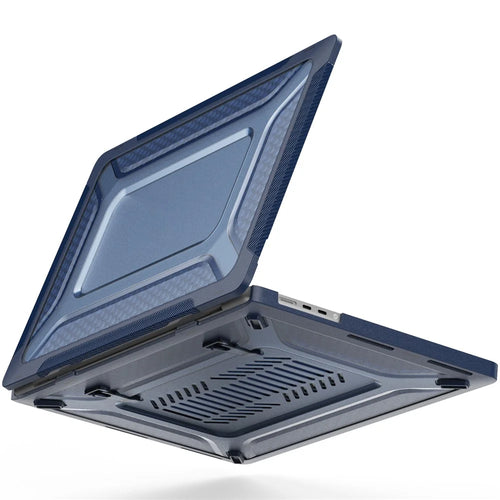 For MacBook Pro 16 inch (2026) A3429 A3428 / (2025) A3186 A3403 / (2024) A2991 / (2023) A2780 / (2021) A2485 M1 Pro / M1 Max Laptop Case Kickstand Hard PC Cover - Sapphire - 1