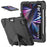 For iPad Pro 11 (2022) / (2021) / (2020) / (2018)  /  Air (2022) / (2020) Protective Case Anti-Drop PC + Silicone Case Scratch-Proof Kickstand Tablet Cover - Black - 1