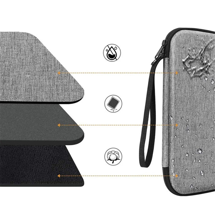 For iPad 9.7-11inch Tablet Bag Dual Zipper Portable EVA Carrying Case Splashproof Protective Pouch - 6