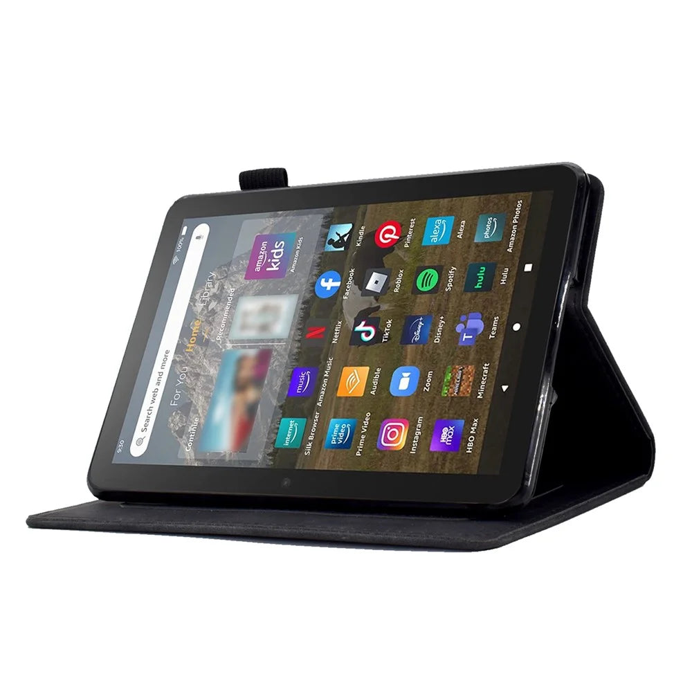 For Amazon Kindle Youth Edition 2022 Stitching PU Leather Auto Sleep / Wake Smart Cover Butterfly Flower Pattern Imprinted Folio Stand Card Slot Tablet Case - Black - 3
