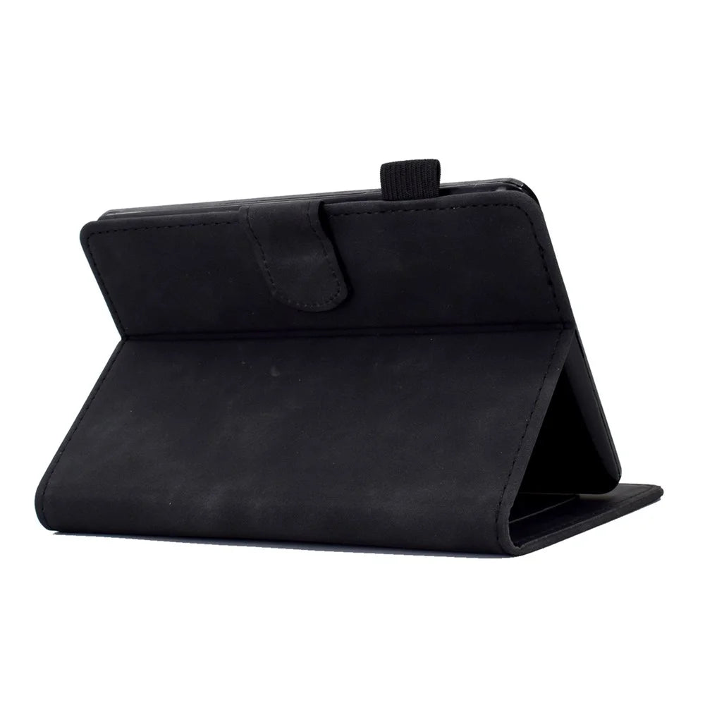 For Amazon Kindle Youth Edition 2022 Stitching PU Leather Auto Sleep / Wake Smart Cover Butterfly Flower Pattern Imprinted Folio Stand Card Slot Tablet Case - Black - 4