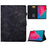 For Lenovo Tab M10 Plus TB-X606F Butterfly Flower Pattern Imprinted PU Leather Folio Case Stitching Line Card Holder Stand Smart Tablet Cover - Black - 1
