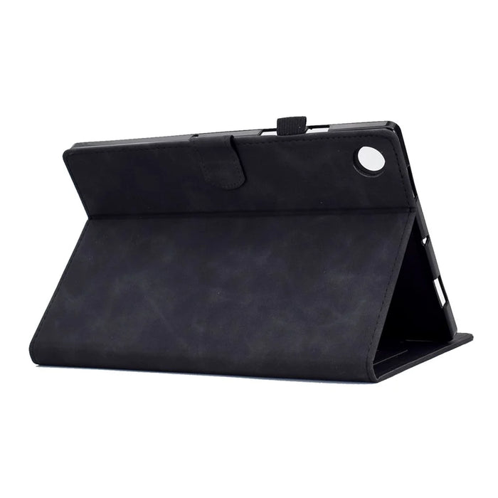 For Lenovo Tab M10 Plus TB-X606F Butterfly Flower Pattern Imprinted PU Leather Folio Case Stitching Line Card Holder Stand Smart Tablet Cover - Black - 4