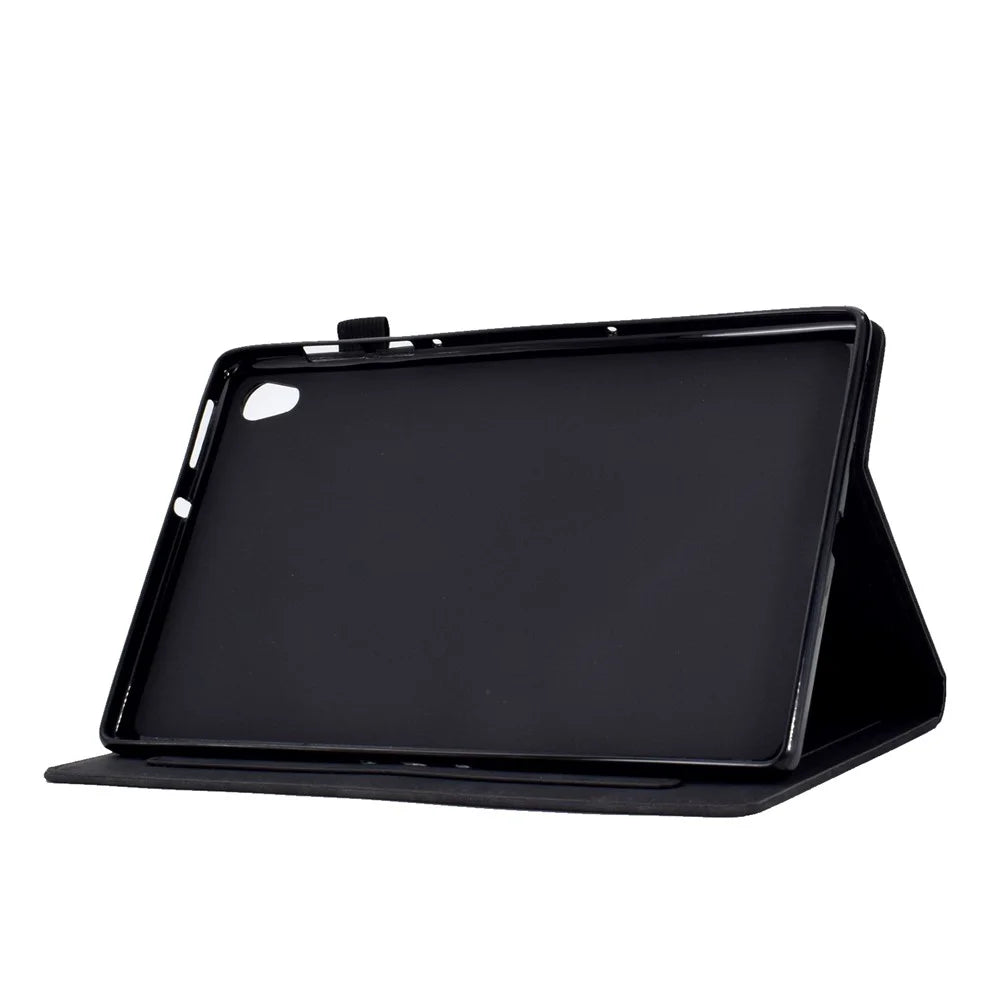 For Lenovo Tab M10 HD Gen 2 (X306X) Drop-proof PU Leather Tablet Case Stand with Card Slots Butterfly Flower Pattern Imprinted Auto Sleep / Wake Cover - Black - 3