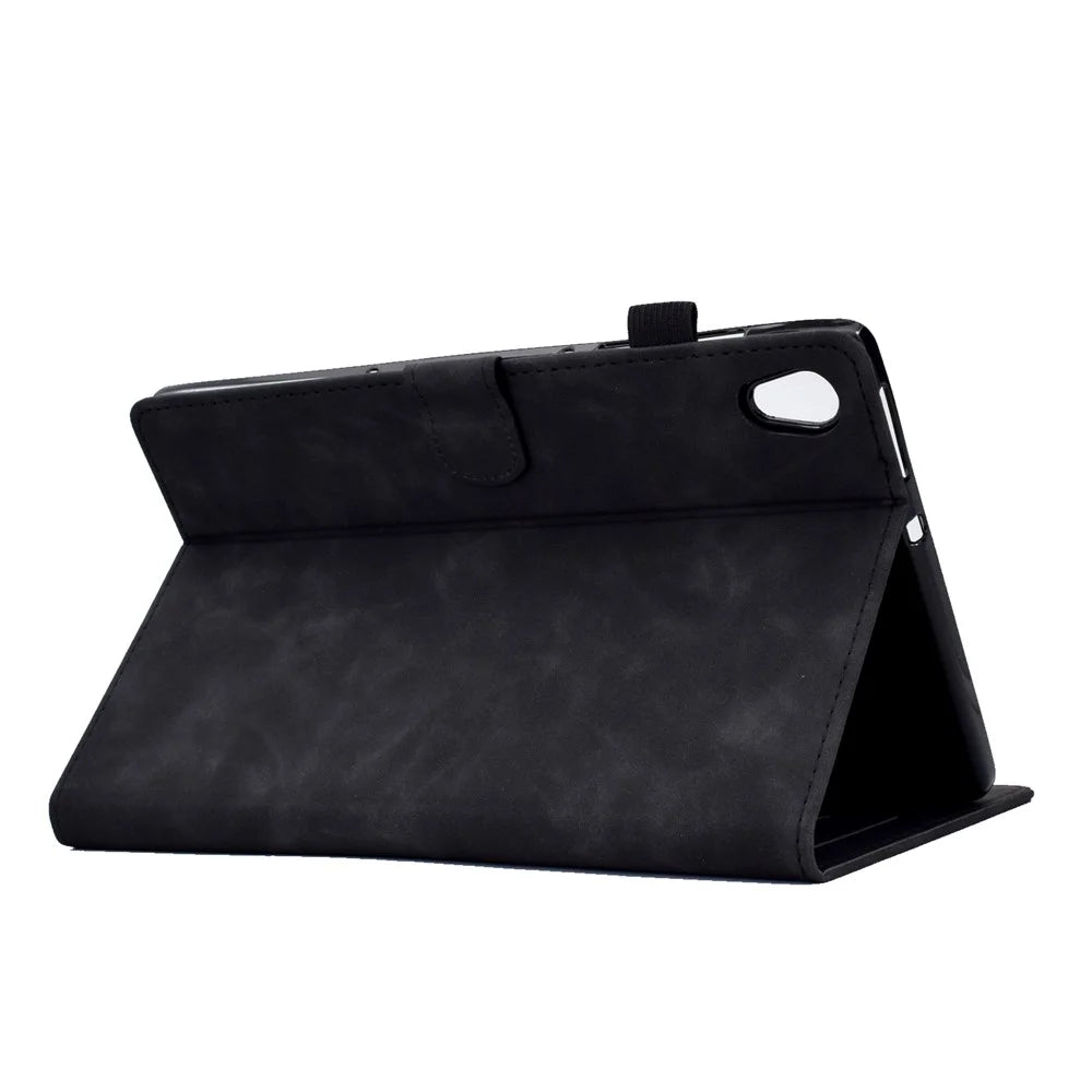 For Lenovo Tab M10 HD Gen 2 (X306X) Drop-proof PU Leather Tablet Case Stand with Card Slots Butterfly Flower Pattern Imprinted Auto Sleep / Wake Cover - Black - 4