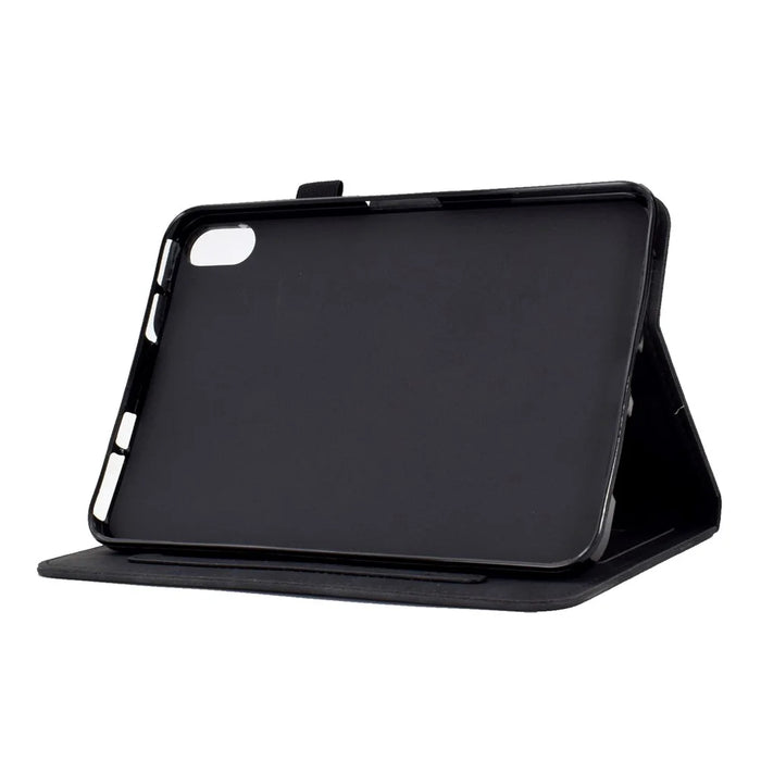 For Lenovo Tab P11 / J606F Butterfly Flower Pattern Imprinted PU Leather Stitching Line  Smart Tablet Cover with Card Holder Stand Shockproof Case - Black - 3