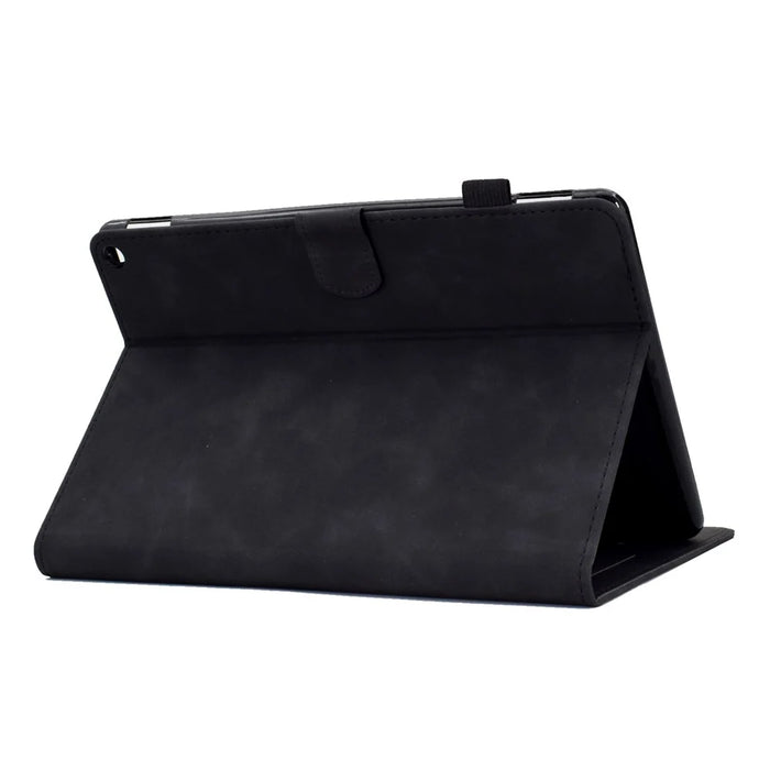 For Amazon Fire HD 8 (2020) Butterfly Flower Pattern Imprinted PU Leather Folio Flip Shell Stitching Line Stand Card Holder Tablet Cover with Auto Wake / Sleep Feature - Black - 4