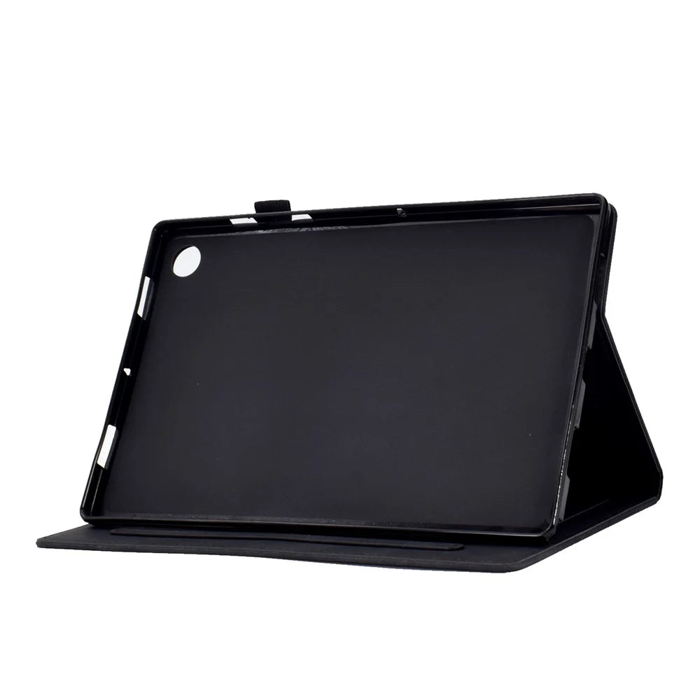 For Samsung Galaxy Tab A8 10.5 (2021) / (20222) X200 / X205 Butterfly Flower Pattern Imprinted PU Leather Stitching Line Cover Stand - Black - 3