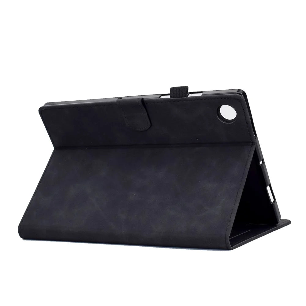For Samsung Galaxy Tab A8 10.5 (2021) / (20222) X200 / X205 Butterfly Flower Pattern Imprinted PU Leather Stitching Line Cover Stand - Black - 4