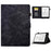 For Amazon Kindle Paperwhite 5 (2021) Butterfly Flower Pattern Imprinted Folio Smart Cover Stitching Line PU Leather Stand Tablet Case with Card Holder - Black - 1