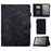 For Amazon Fire 7 (2015) / (2017) / (2019) Butterfly Flower Pattern Imprinted Magnetic Flip Protection Cover PU Leather Stand Card Holder Tablet Case with Auto Wake / Sleep - Black - 1