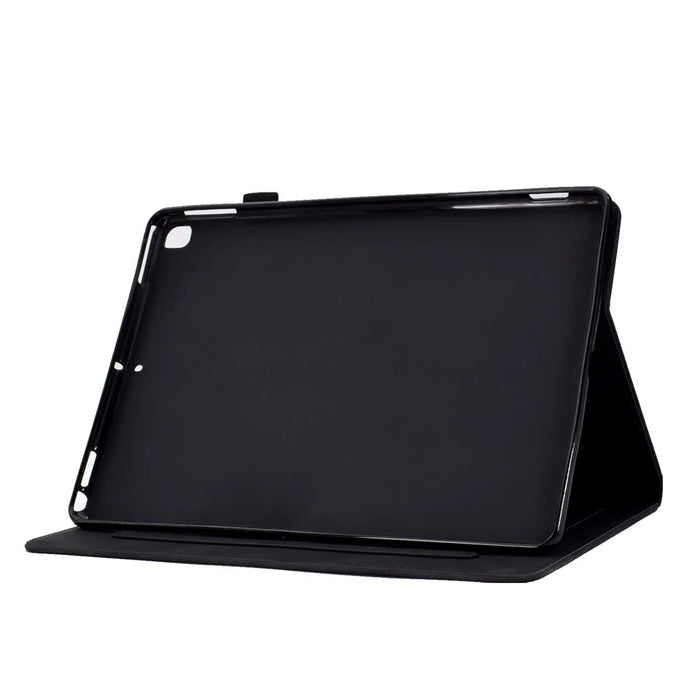 For Samsung Galaxy Tab A7 10.4 (2020) / (2022) T500 / T505 Case Butterfly Flower Pattern PU Leather Stitching Line Tablet Cover Stand - Black - 3
