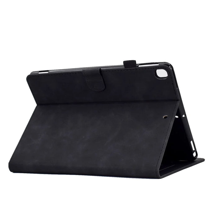 For Samsung Galaxy Tab A7 10.4 (2020) / (2022) T500 / T505 Case Butterfly Flower Pattern PU Leather Stitching Line Tablet Cover Stand - Black - 4