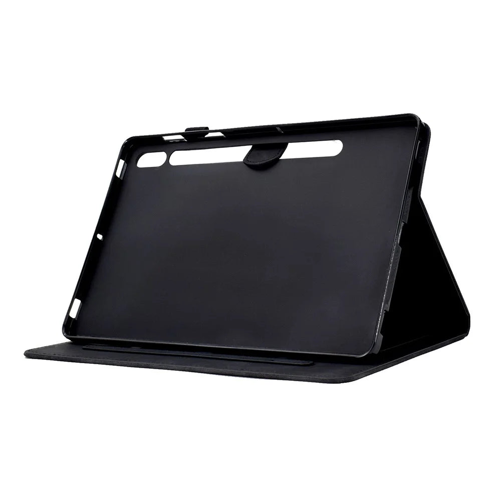 Tablet Cover For Samsung Galaxy Tab S8 X700 X706 / S7 2020 T870 T875 Butterfly Flower Pattern Imprinted PU Leather Stitching Line Tablet Case with Card Holder Stand - Black - 3