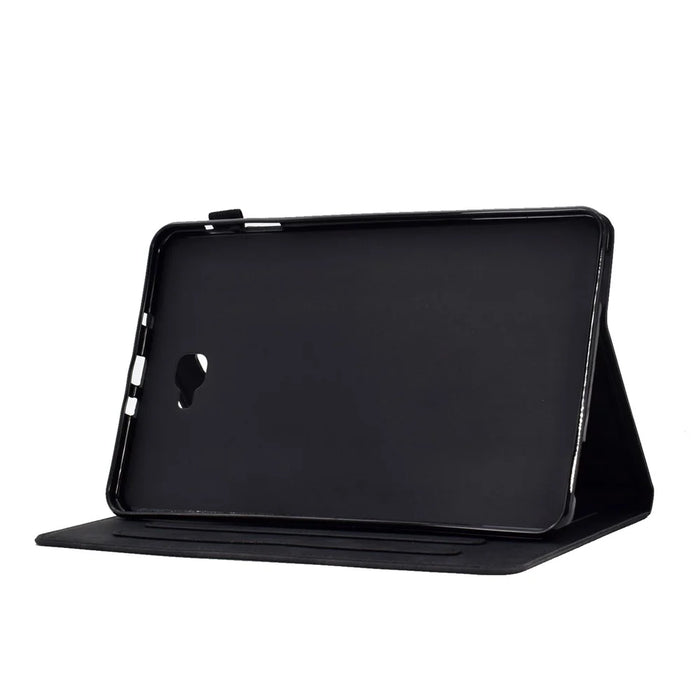 For Samsung Galaxy Tab A 10.1 (2016) T580 / T585 Shockproof Tablet Cover PU Leather Butterfly Flower Pattern Imprinted Protective Stand Case Card Holder - Black - 3