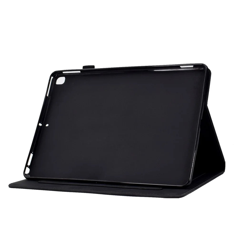 For Samsung Galaxy Tab A 10.1 (2019) T510 / T515 Butterfly Flower Pattern Imprinted PU Leather Tablet Case Stitching Line Stand Anti-scratch Tablet Cover with Auto Wake / Sleep Feature - Black - 3