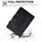 Shockproof Leather Case for iPad mini (2024) / mini (2021) Butterfly Flower Pattern Imprinted Stitching Anti-Scratch Tablet Cover with Card Holder, Stand - Black - 7
