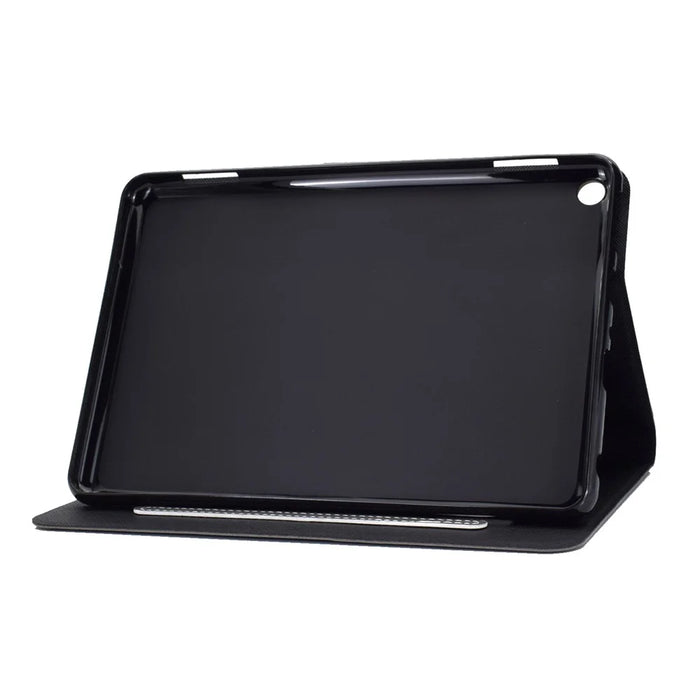 For Amazon Fire HD 8 (2022) Cowhide Texture PU Leather Tablet Case Card Holder Magnetic Clasp Cover with Foldable Stand - Grey - 3