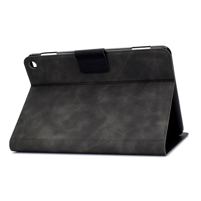 For Amazon Fire HD 8 (2022) Cowhide Texture PU Leather Tablet Case Card Holder Magnetic Clasp Cover with Foldable Stand - Grey - 4