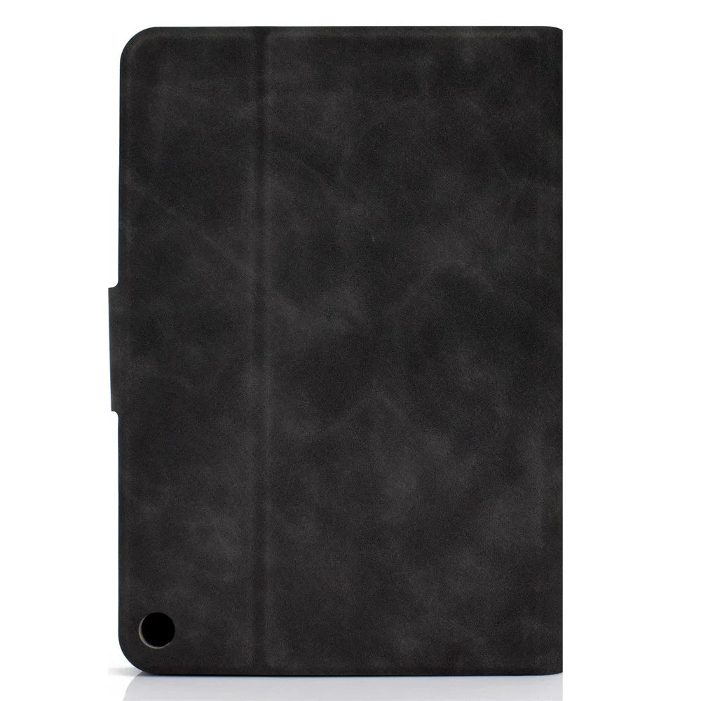For Amazon Fire HD 8 (2022) Cowhide Texture PU Leather Tablet Case Card Holder Magnetic Clasp Cover with Foldable Stand - Grey - 6