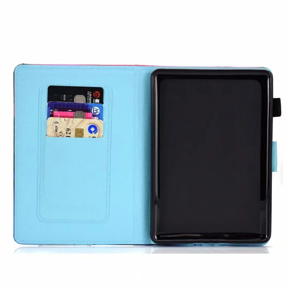 For Amazon Kindle Youth Edition 2022 Folio Flip Tablet Stand Case Stitching Line PU Leather Card Holder Protective Cover - White Cat - 4