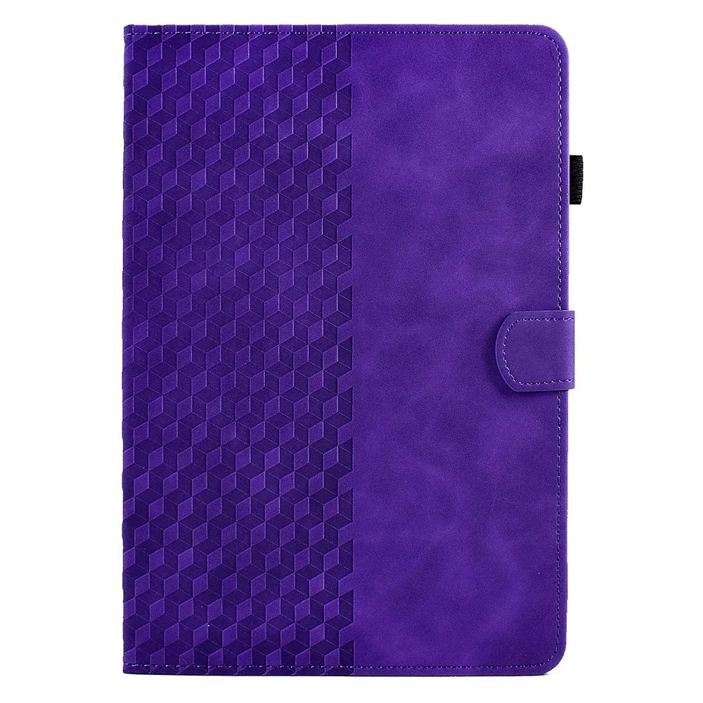 For Amazon Kindle Youth Edition 2022 PU Leather Folding Stand Cover Pattern Imprinted Card Holder Tablet Shell with Auto Wake / Sleep - Purple - 2