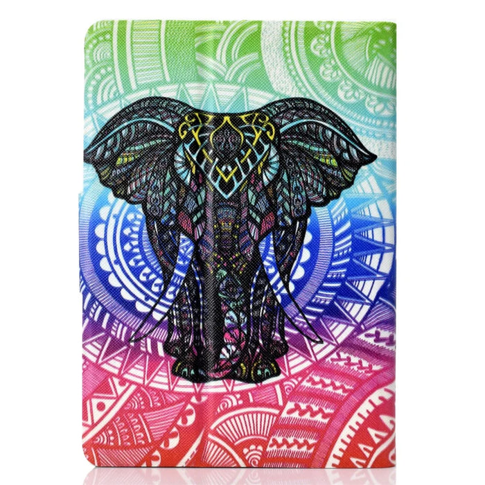 For Amazon Kindle Youth Edition 2022 Pattern Printing Flip Tablet Case PU Leather Card Holder Stand Magnetic Cover - Elephant - 3