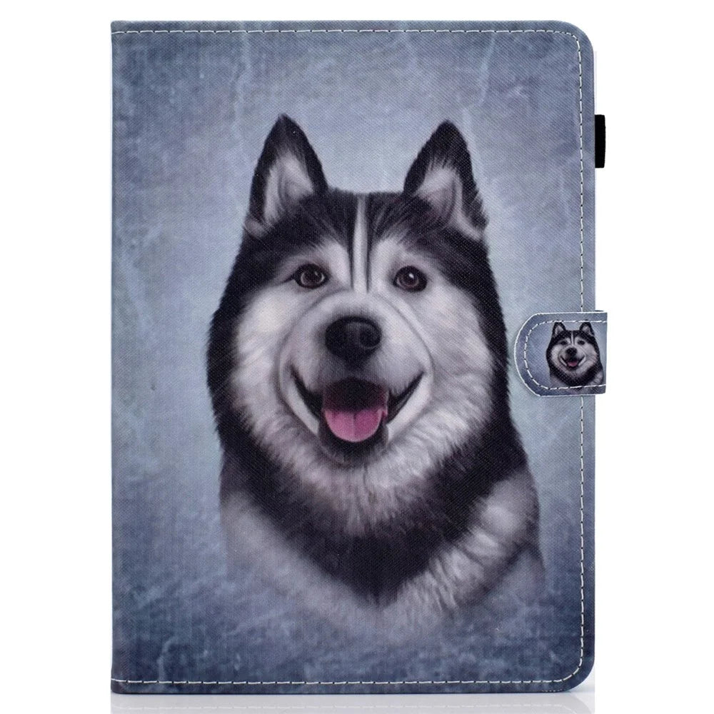 For Amazon Kindle Youth Edition 2022 Cover Stitching Line PU Leather Tablet Full Protection Case with Card Slots - Husky - 2