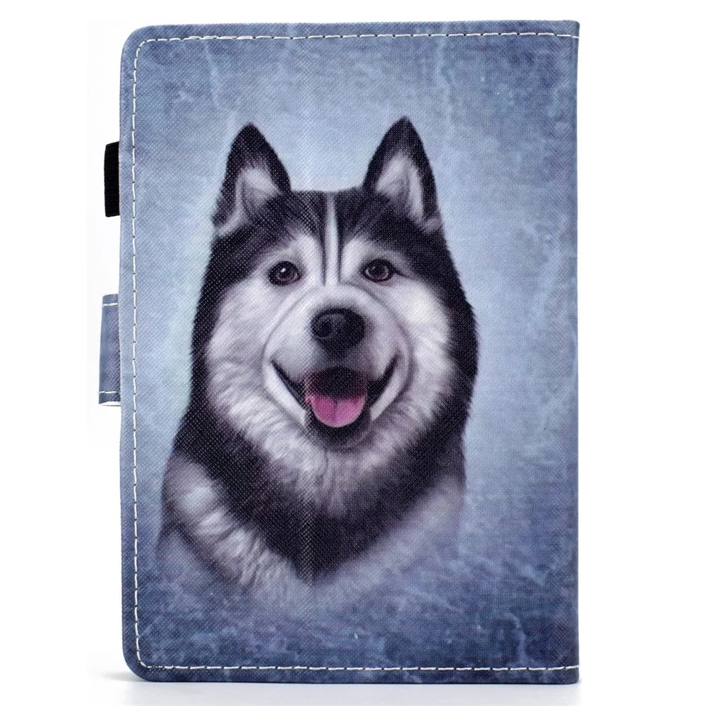 For Amazon Kindle Youth Edition 2022 Cover Stitching Line PU Leather Tablet Full Protection Case with Card Slots - Husky - 3