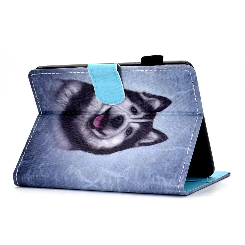 For Amazon Kindle Youth Edition 2022 Cover Stitching Line PU Leather Tablet Full Protection Case with Card Slots - Husky - 6