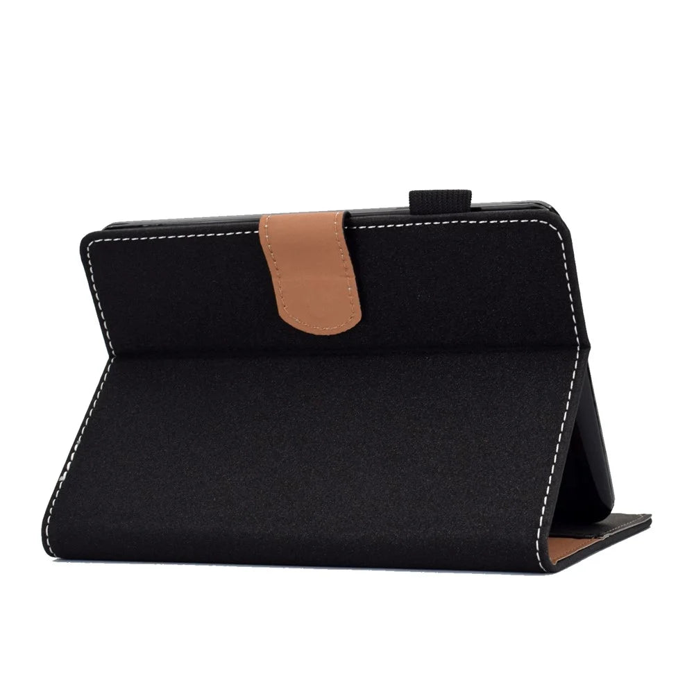 For Amazon Kindle Youth Edition 2022 PU Leather Stitching Line Tablet Case Card Slot Stand Folio Cover with Pencil Holder - Black - 5