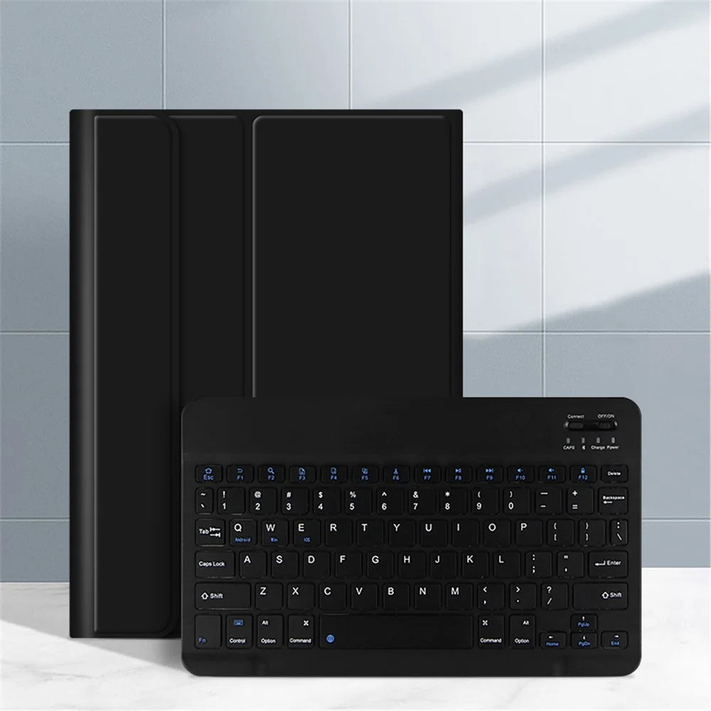 For Huawei MatePad SE 10.4-inchLeather Stand Tablet Case with Detachable Magnetic Wireless Keyboard (Without Touchpad) - Black - 2