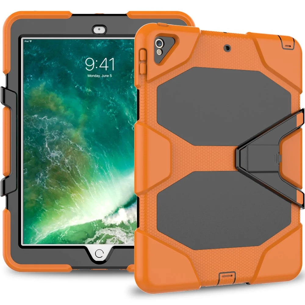For iPad Air 10.5 inch (2019) / iPad Pro 10.5-inch (2017) Rugged Protective Tablet Case Shockproof PC + Silicone Kickstand  Cover - Orange - 2
