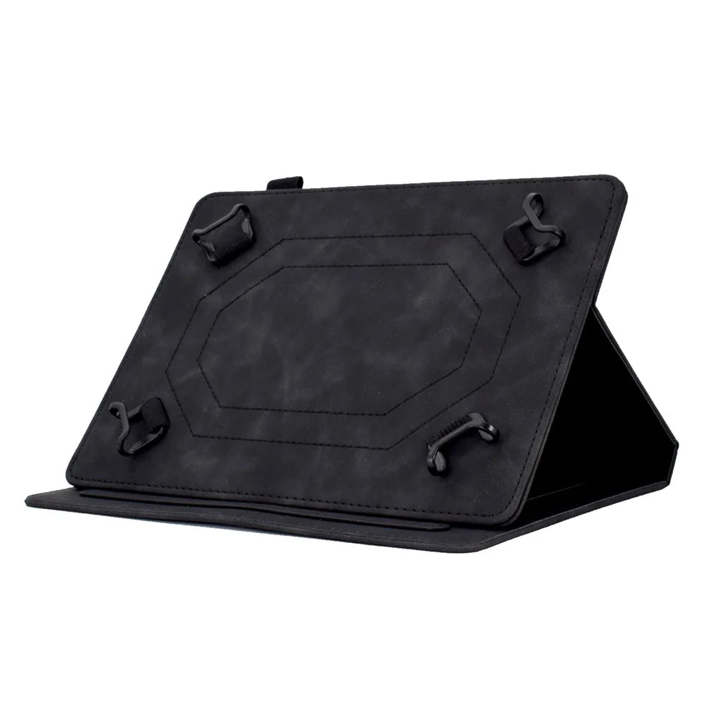 Universal 10-Inch Tablet Case Tower Bike Butterfly Pattern Imprinted Microfiber Leather Stand Protective Cover with Card Holder - Black - 3