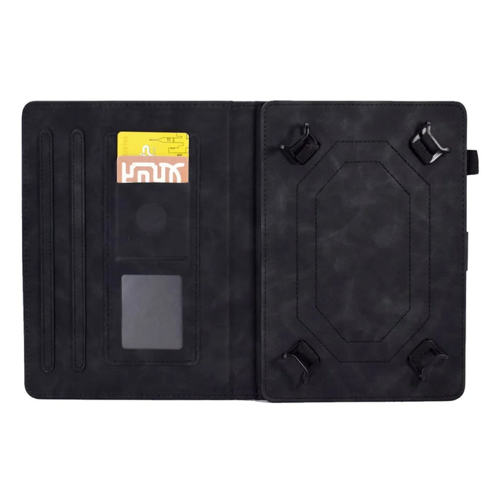 Microfiber Leather Case for Universal 7-inch Tablet, Tower Bike Butterfly Pattern Imprinted Shell Stand Smart Card Holder Protective Tablet Cover - Black - 2
