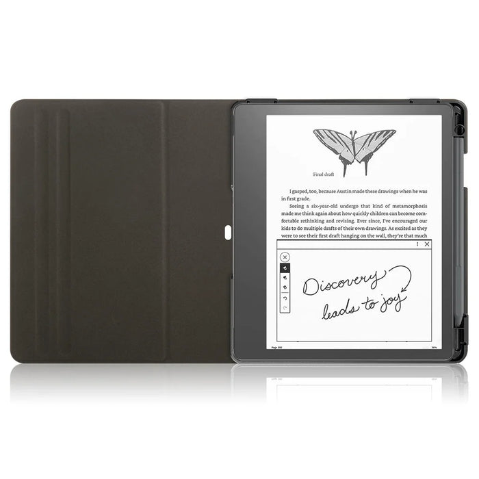 For Amazon Kindle Scribe (2024) / (2022) / Kindle Scribe Solid Color Tablet Case Textured Surface Anti-Scratch Magnetic Absorption Tablet Cover with 360-degree Rotary Kickstand - Black - 2
