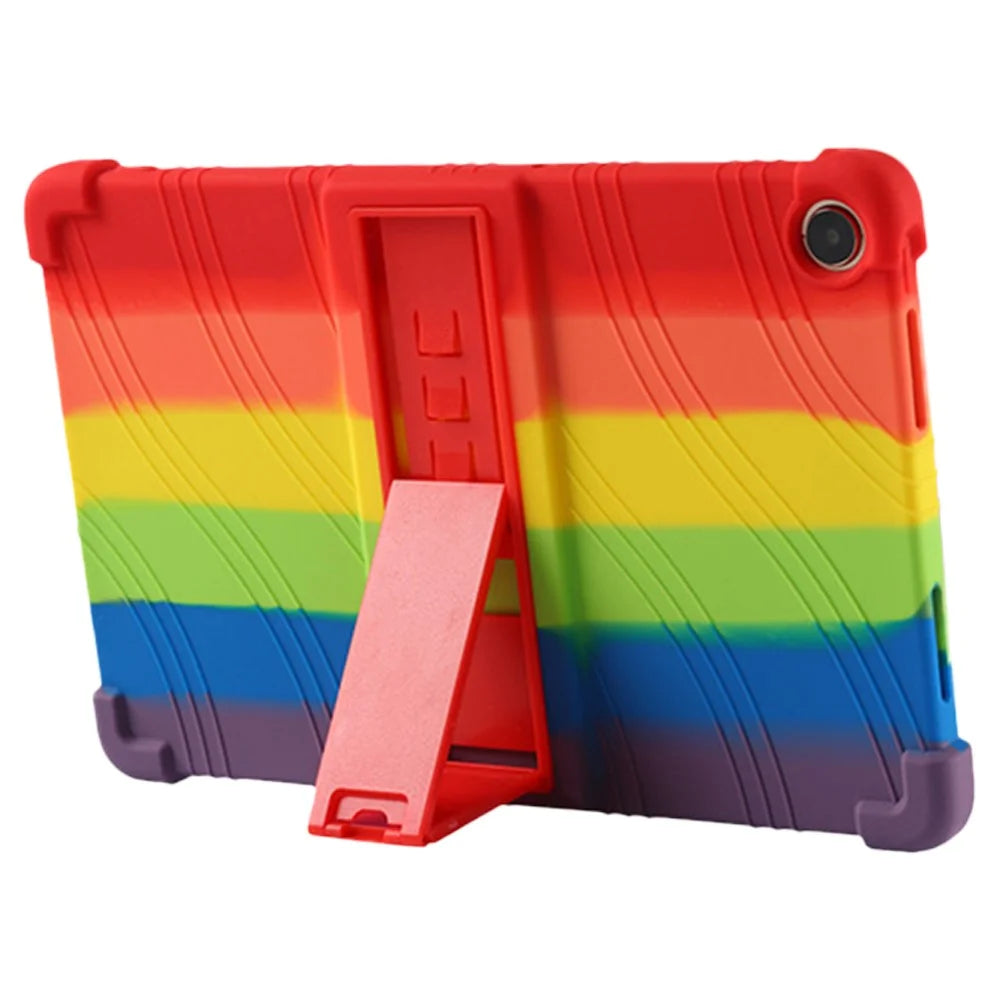 Protective Cover for Realme Pad 10.4-inch, PC Kickstand Scratch Resistant Soft Silicone Tablet Case - Rainbow - 2