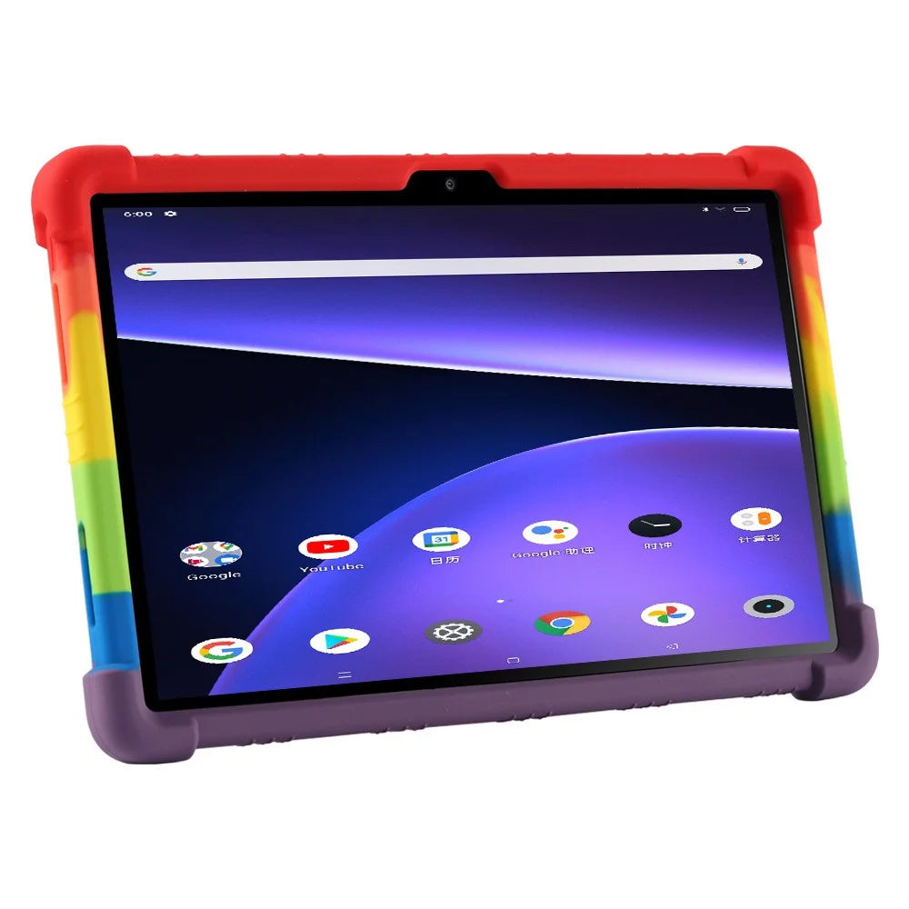 Protective Cover for Realme Pad 10.4-inch, PC Kickstand Scratch Resistant Soft Silicone Tablet Case - Rainbow - 3