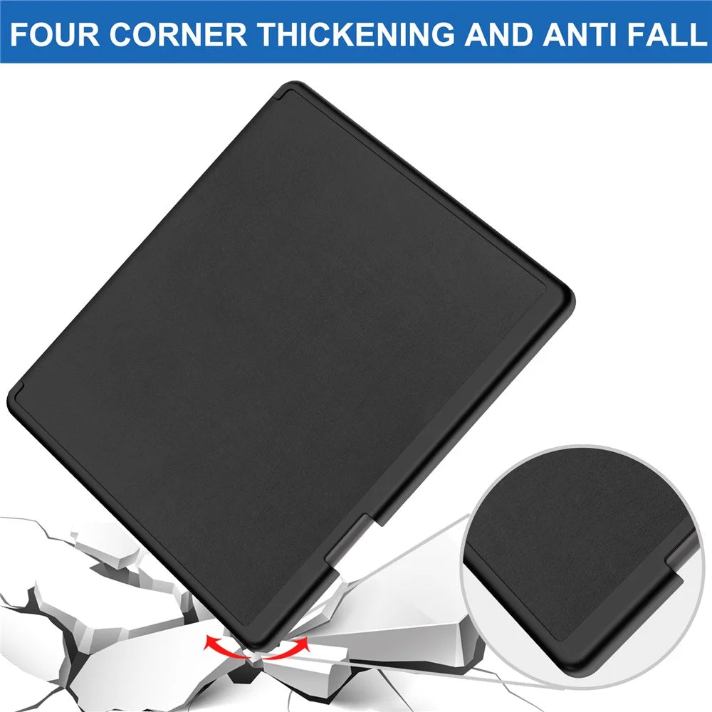 For Amazon Kindle Scribe Origami Stand PU Leather+TPU E-book Reader Case Shockproof E-Reader Cover with Auto Wake / Sleep - Black - 5