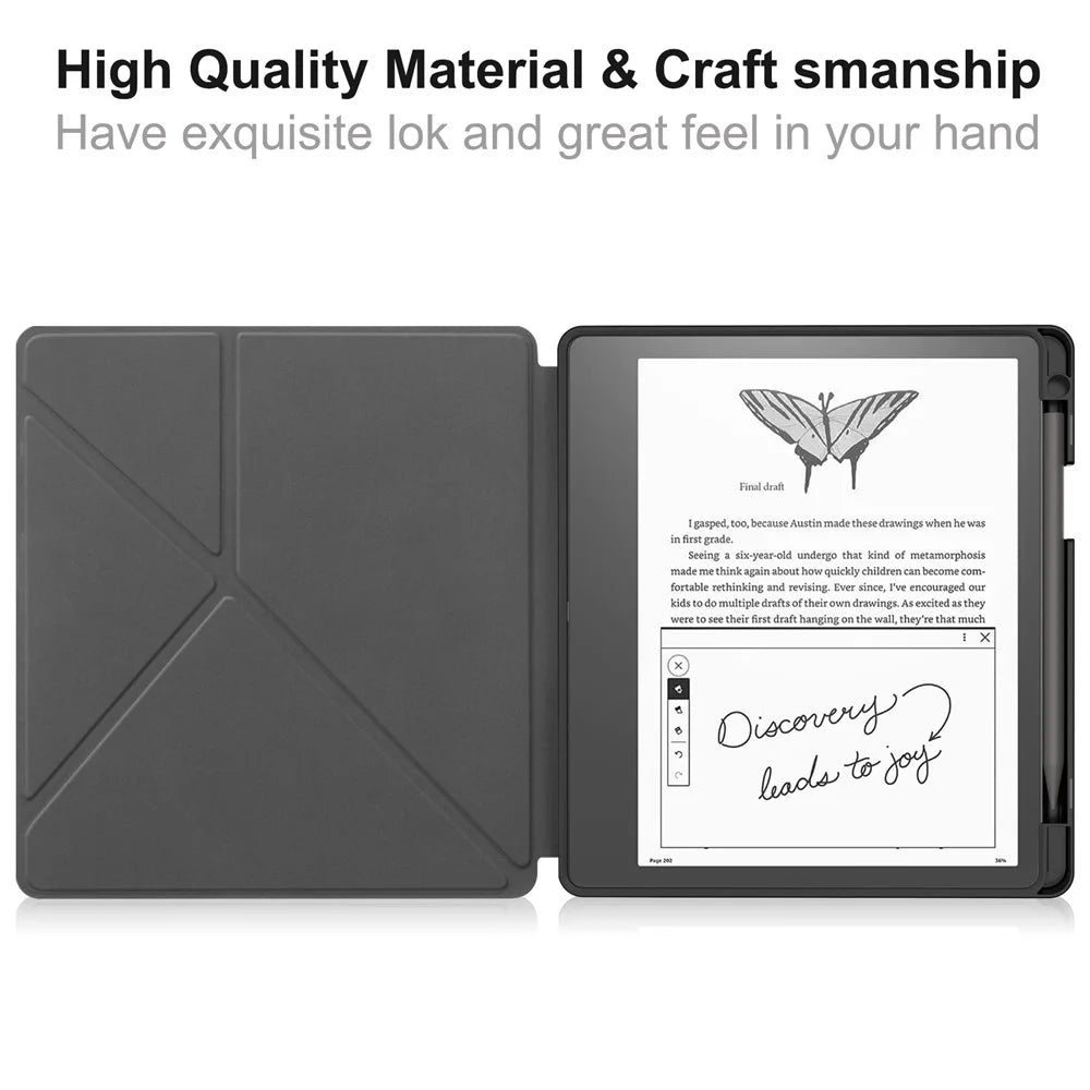For Amazon Kindle Scribe Pattern Printing Design Leather E-Reader Case Origami Stand Cover E-book Reader Shell with Auto Wake / Sleep - Cat - 2