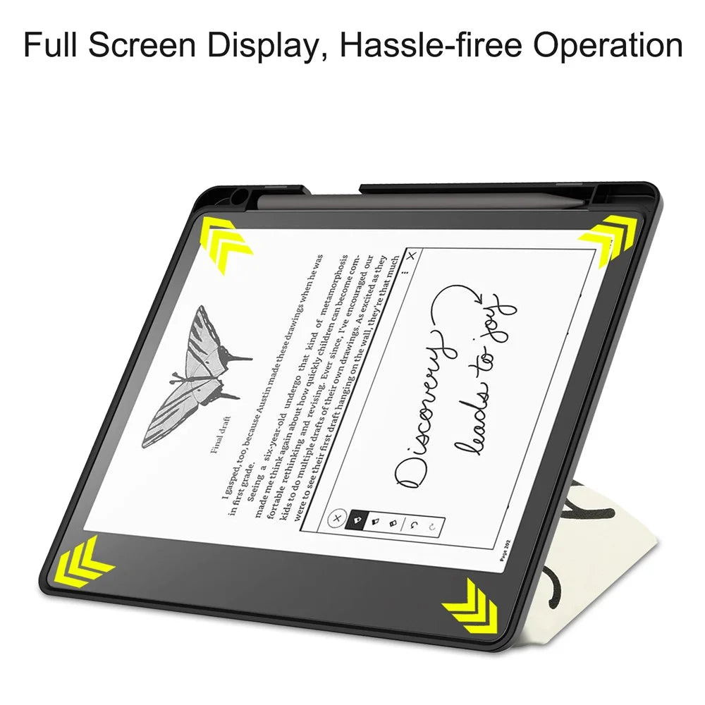 For Amazon Kindle Scribe Pattern Printing Design Leather E-Reader Case Origami Stand Cover E-book Reader Shell with Auto Wake / Sleep - Cat - 3