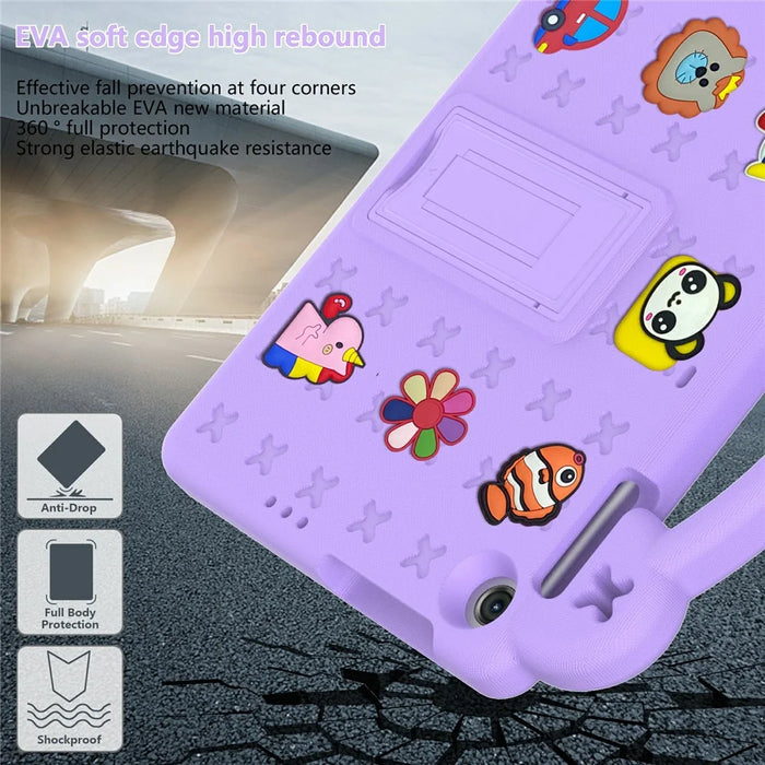 For Lenovo Tab M10 (Gen 3) Drop-proof EVA Protective Tablet Cover Anti-scratch Tablet Case with Kickstand - Purple - 5
